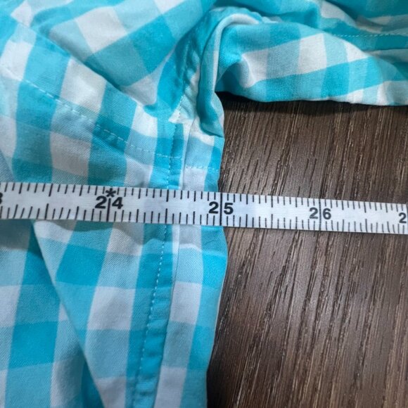 Men's Lands End Casual Button Down Shirt, Blue Gingham, Size XL - Picture 4 of 5